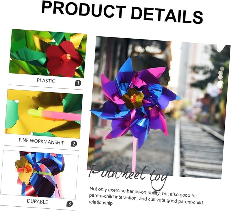 40 قطعة من المراوح البلاستيكية الملونة لتزيين الحديقة وهدايا الحفلات والمرح الداخلي والخارجي - Image 4